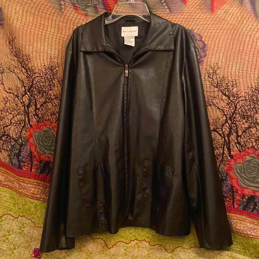 VINTAGE White Stag Faux Leather Jacket